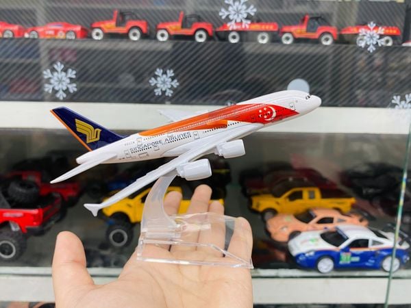 Mô hình máy bay Singapore Airbus A380 50th anniversary of Singapore kích thước 16cm MB16201