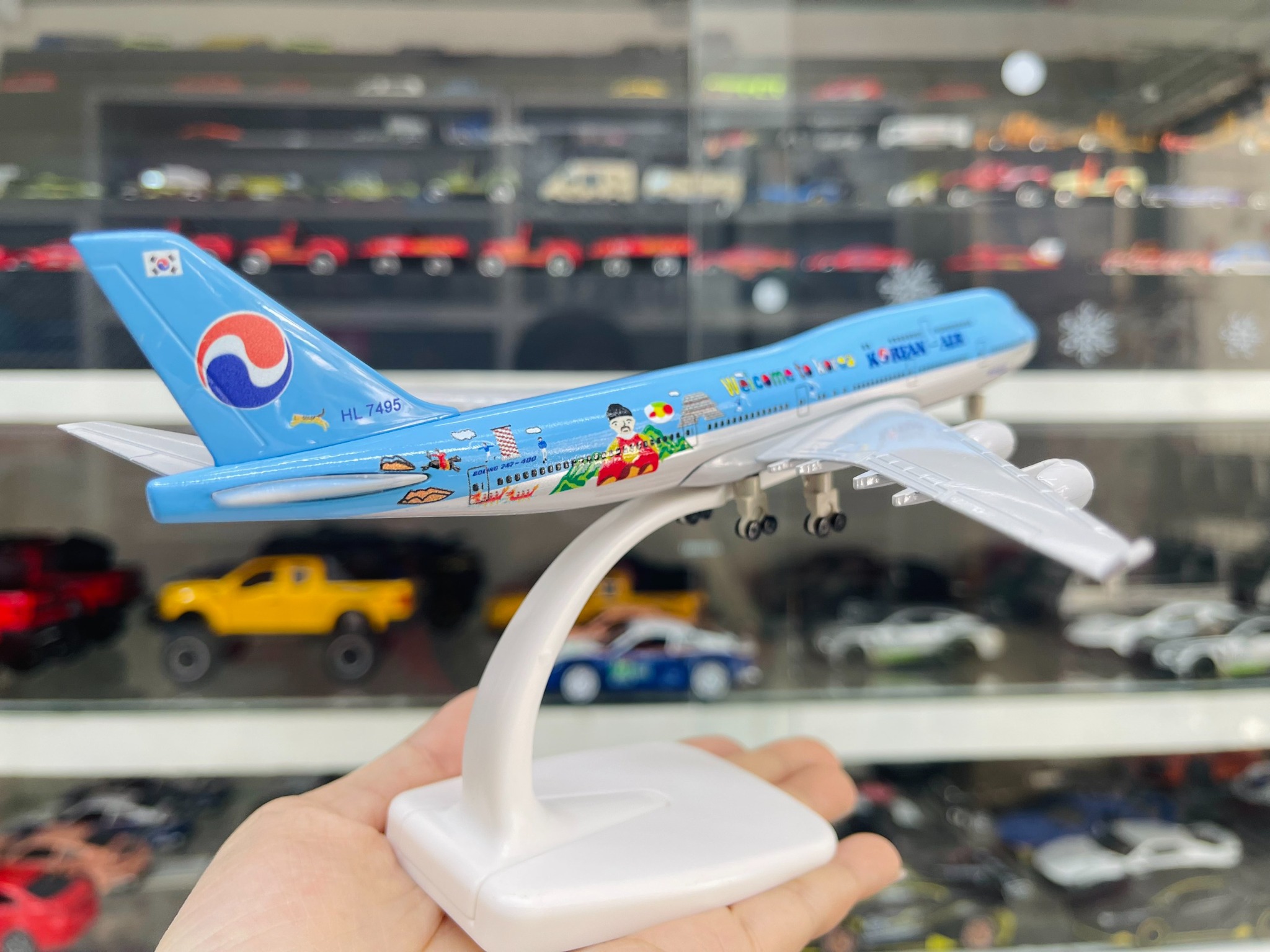  Mô hình máy bay Welcome to Korea Boeing B747 kích thước 20cm MB20104 
