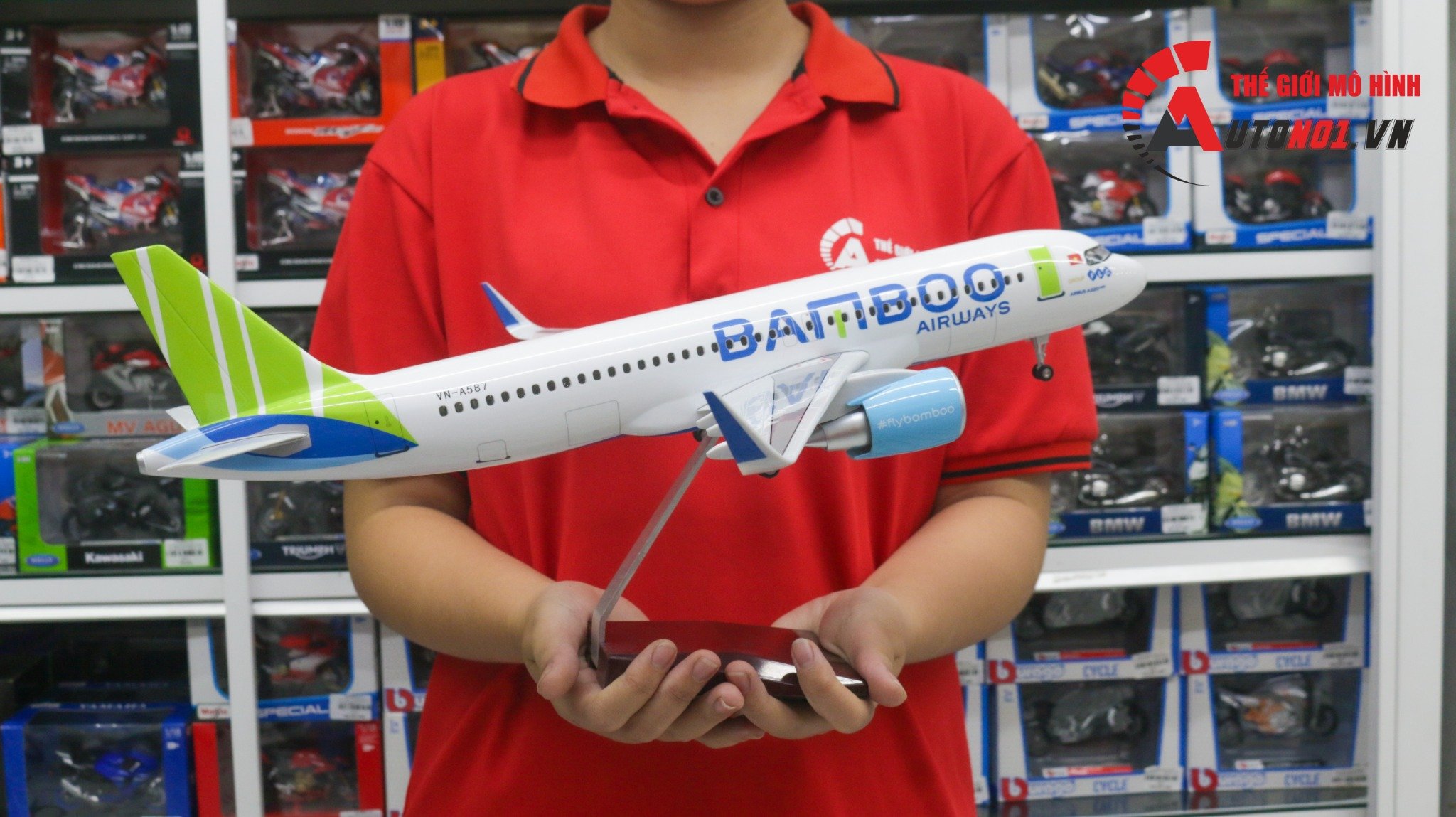 MÔ HÌNH MÁY BAY Bamboo Airways 28cm  CheeryShop