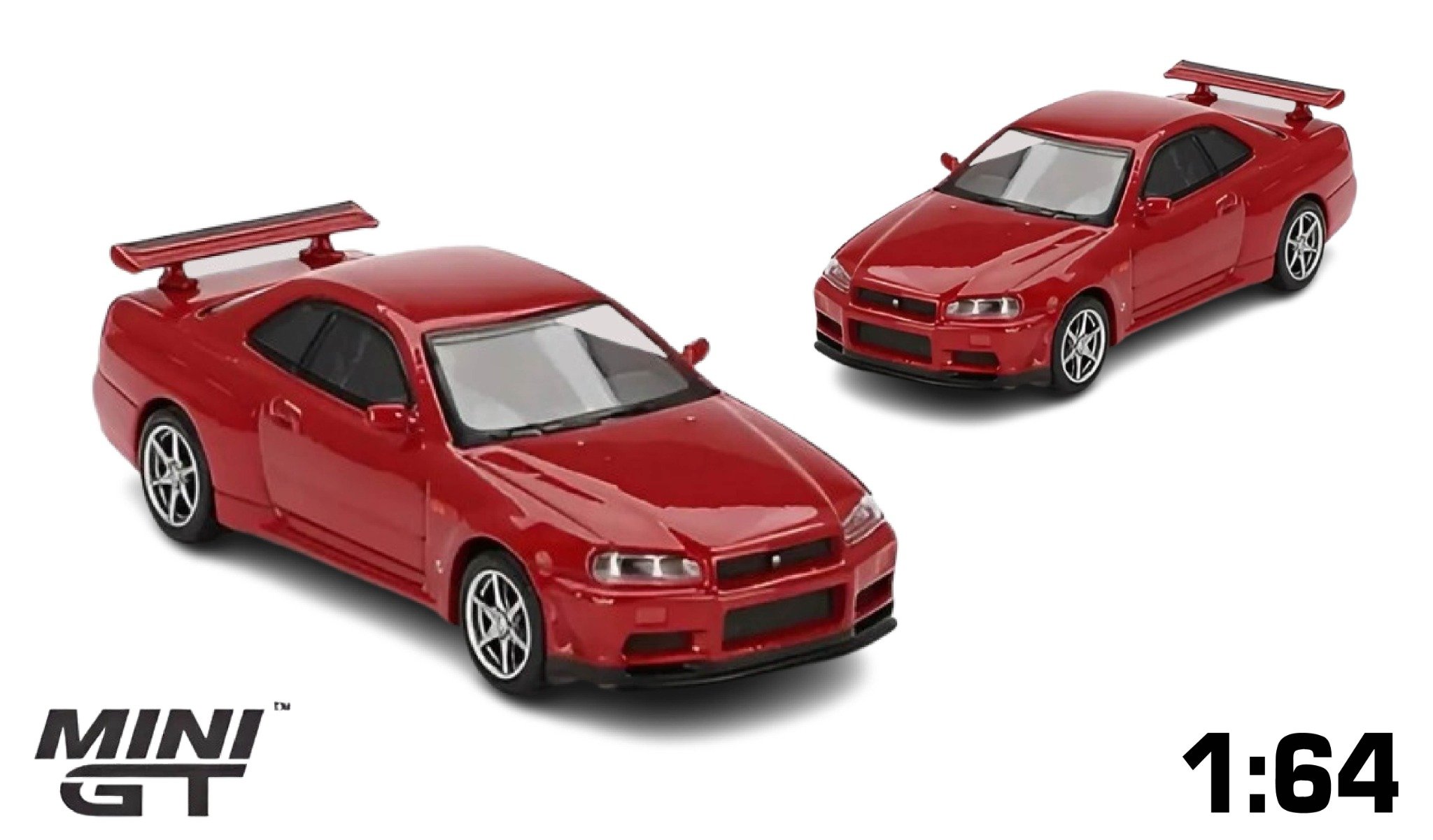  Mô hình xe Nissan Skyline GT-R (R34) V-Spec Active Red tỉ lệ 1:64 MiniGT MGT00796-CH 