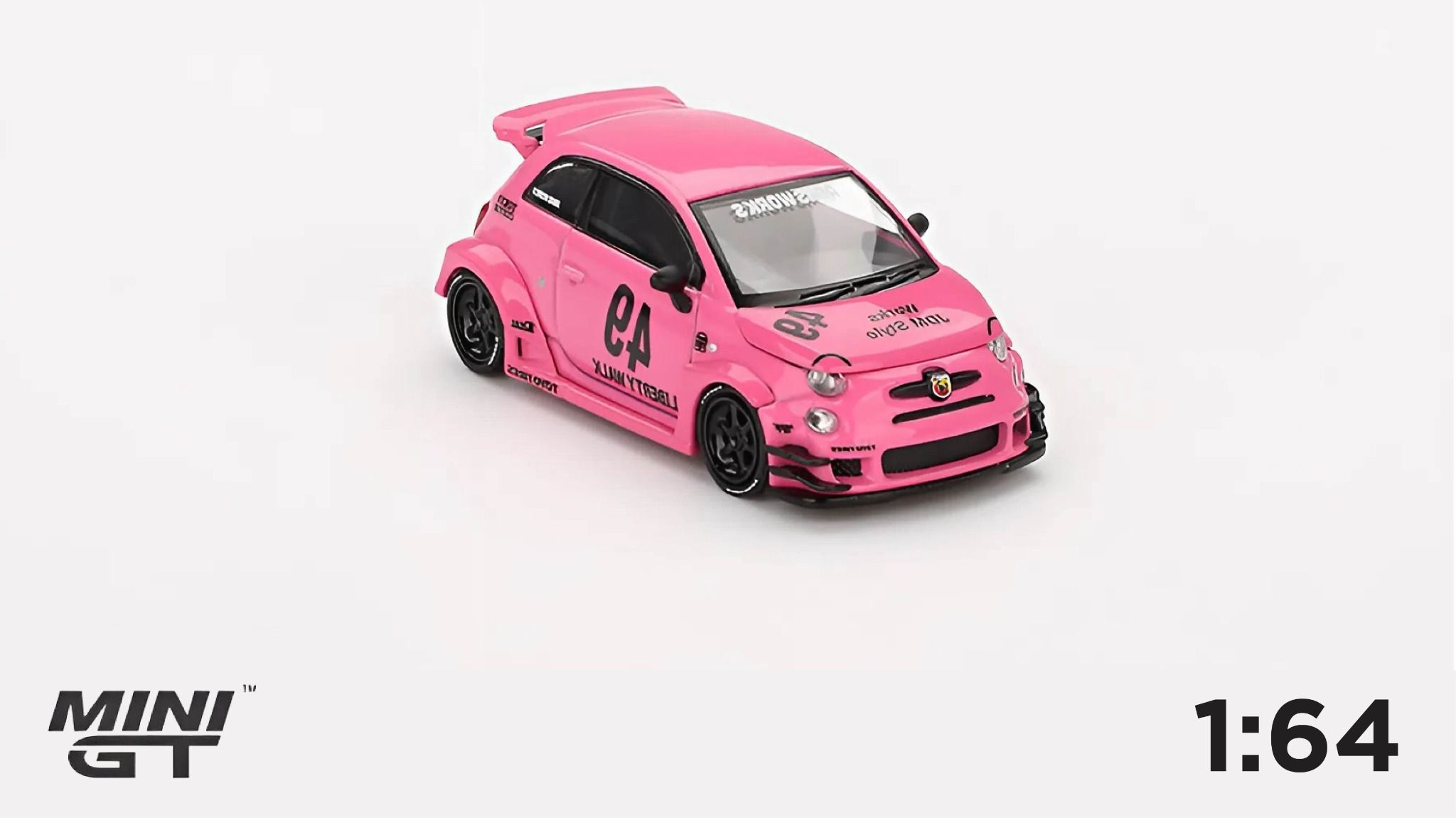  Mô hình xe ABARTH 595 LB-WORKS x Abas Works Pink tỉ lệ 1:64 MiniGT MGT00851-CH 