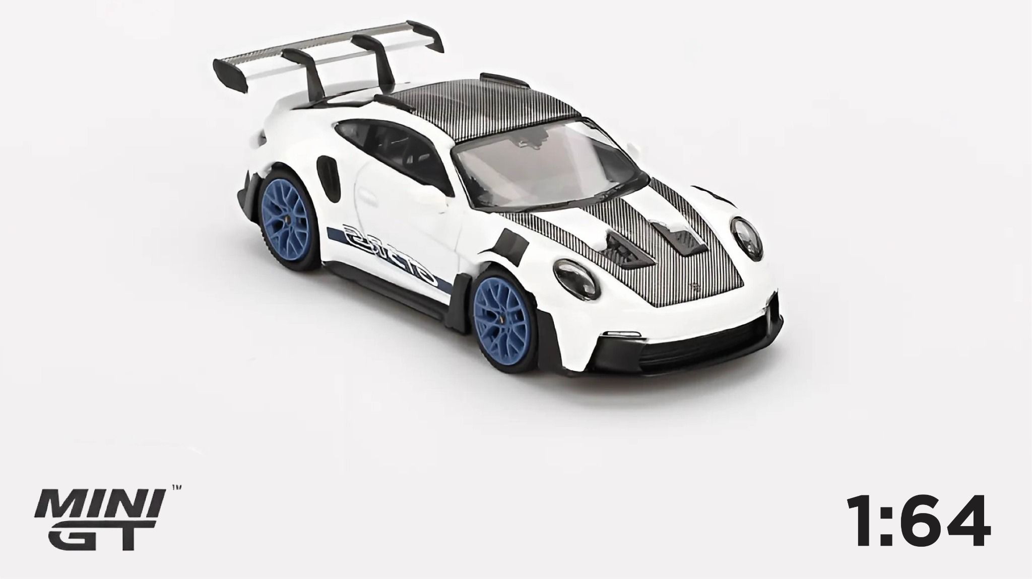  Mô hình xe Porsche 911 (992) GT3 RS Weissach Package White with Indigo Blue tỉ lệ 1:64 MiniGT MGT00853-CH 