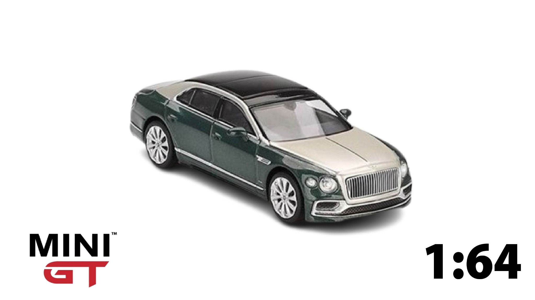  Mô hình xe Bentley Flying Spur White Sand Verdent bản card tỉ lệ 1:64 MiniGT MGT00867 
