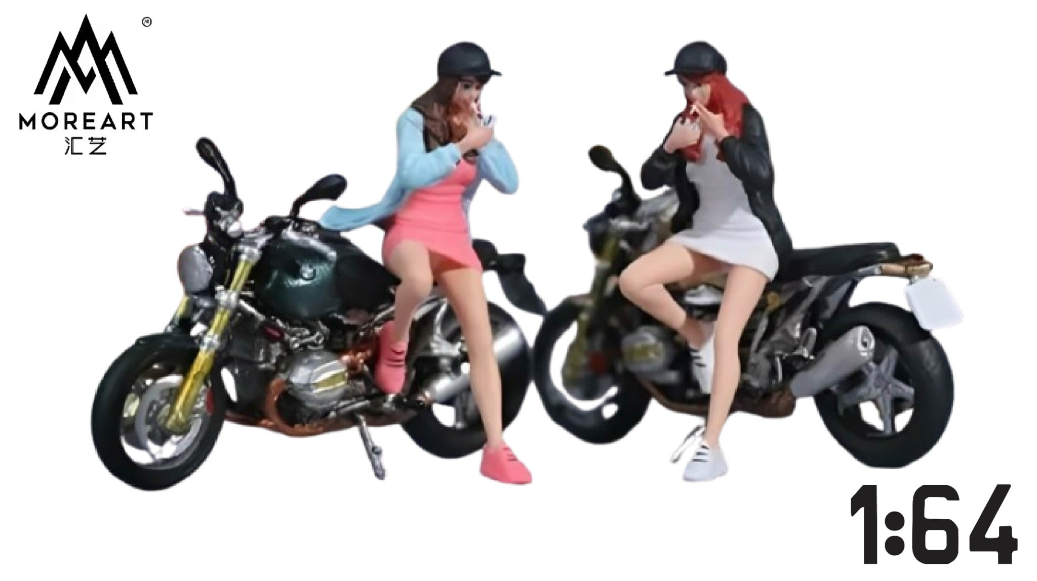  Mô hình nhân vật figure kèm xe BMW R nineT Coffee Gold tỉ lệ 1:64 MoreArt MO222152 