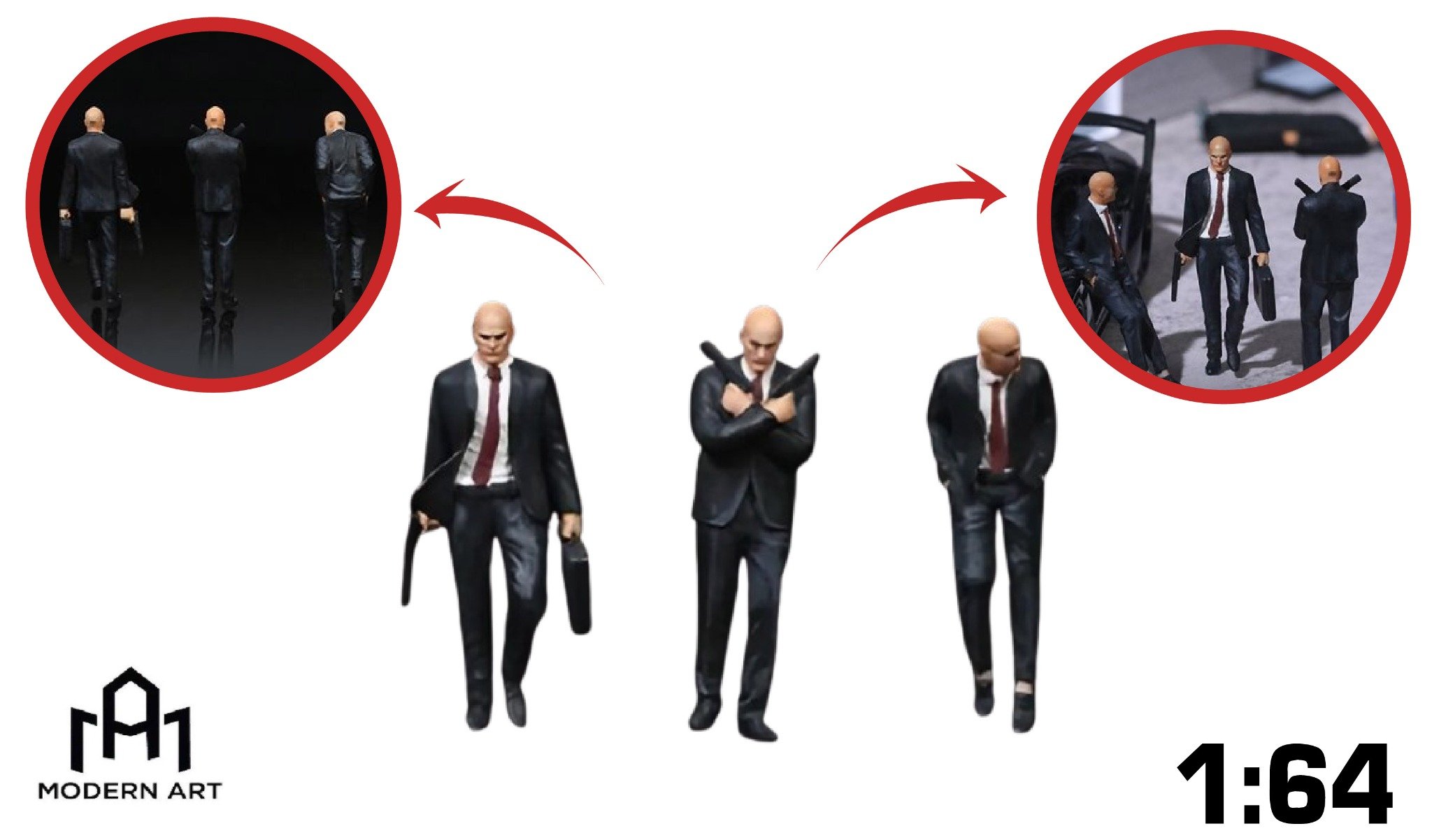  Mô hình set 3 nhân vật Professional Spy - Điệp viên chuyên nghiệp tỉ lệ 1:64 MoreArt MO223031 