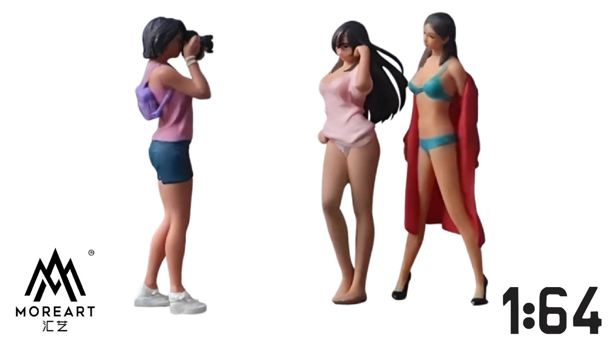  Mô hình nhân vật set figure 3 người Photography Model Doll tỉ lệ 1:64 More Art MO223052 