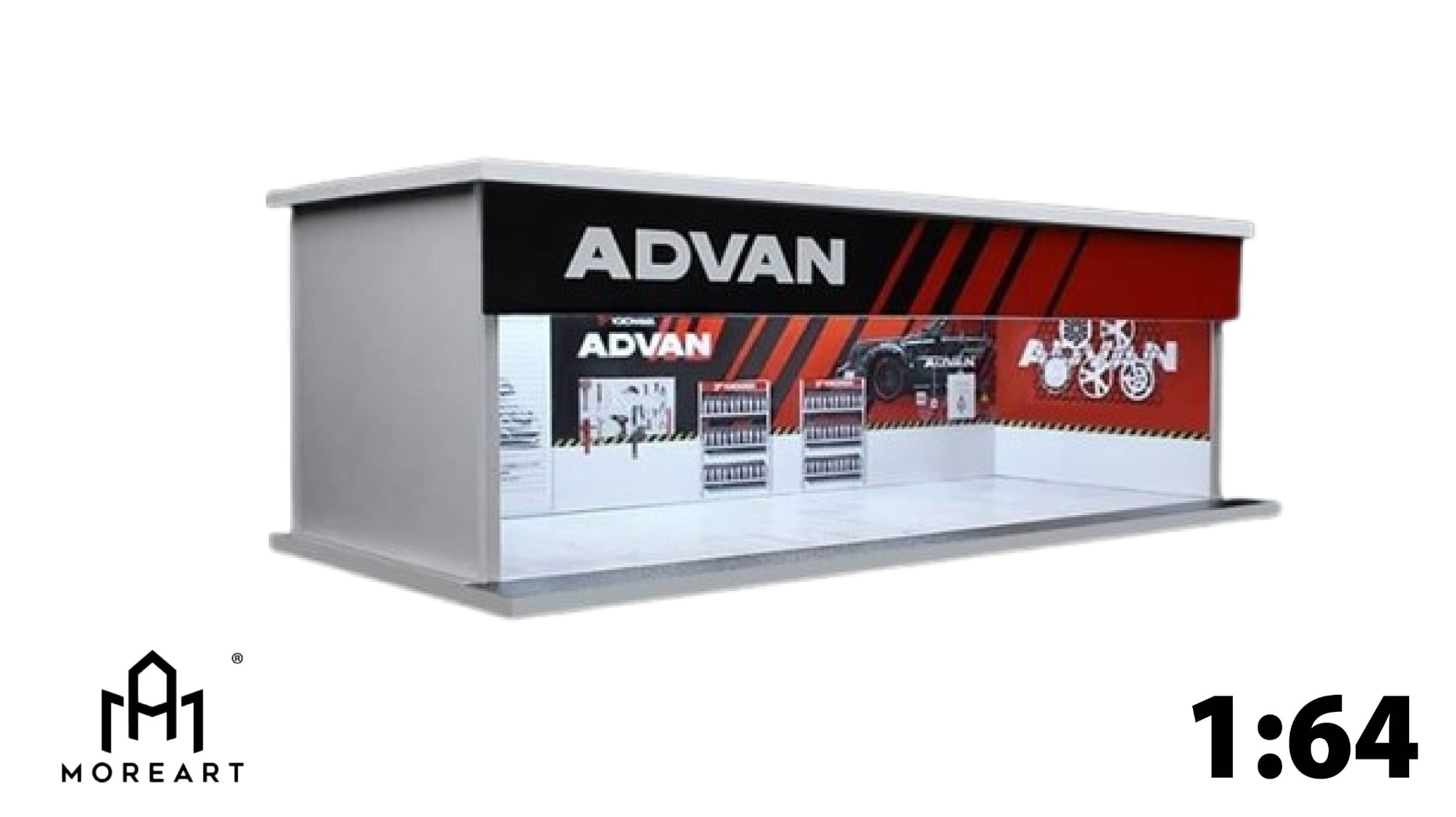  Hộp trưng bày mica mô phỏng Workshop ADVAN kích thước 30x13.3x10cm tỉ lệ 1:64 MoreArt MO914104 