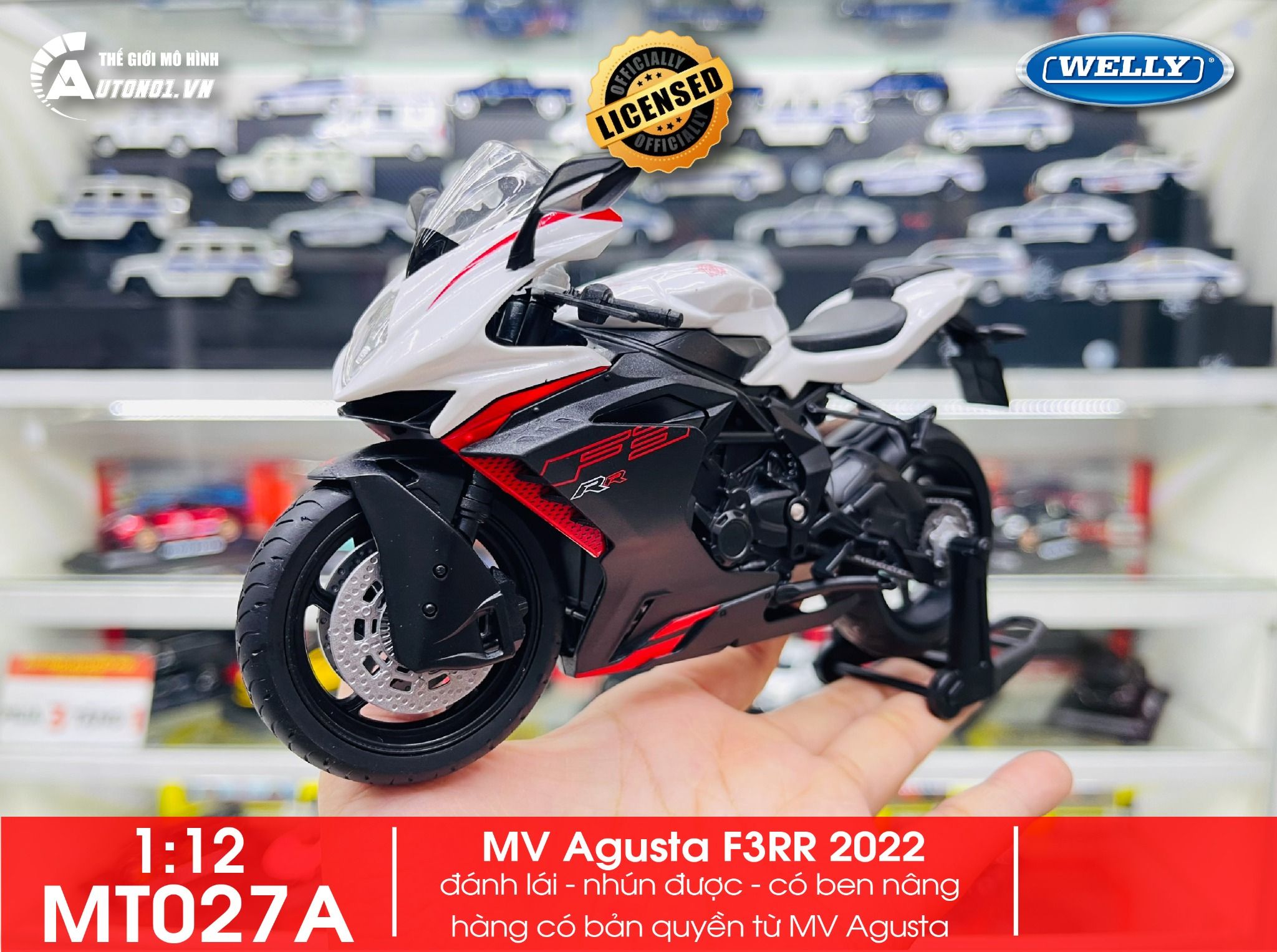  Mô hình xe MV Agusta F3RR 2022 1:12 Welly MT027 