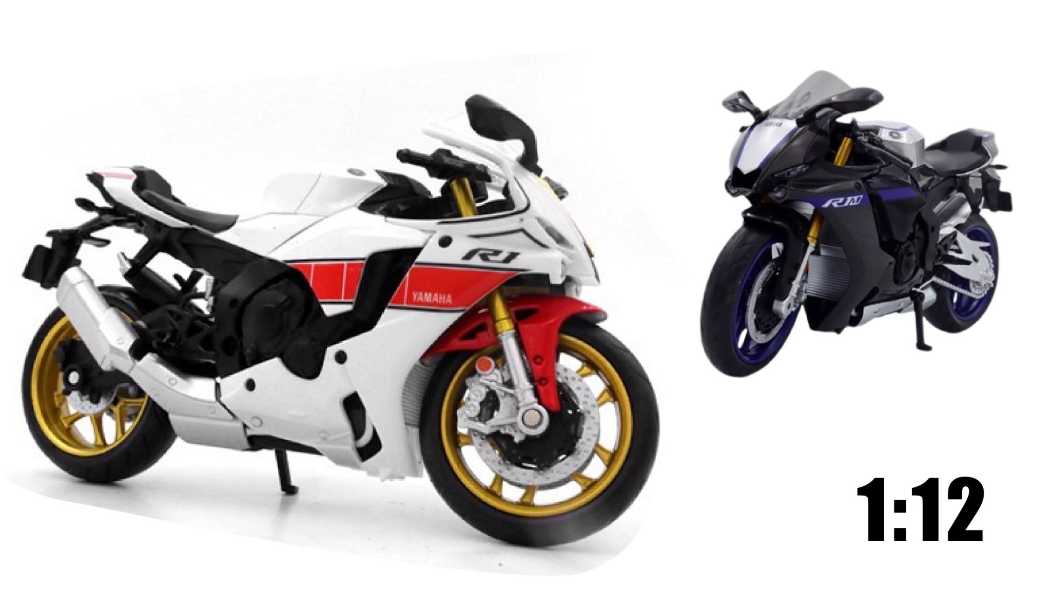  Mô hình xe Yamaha Yzf R1 tỉ lệ 1:12 Alloy Model MT034 