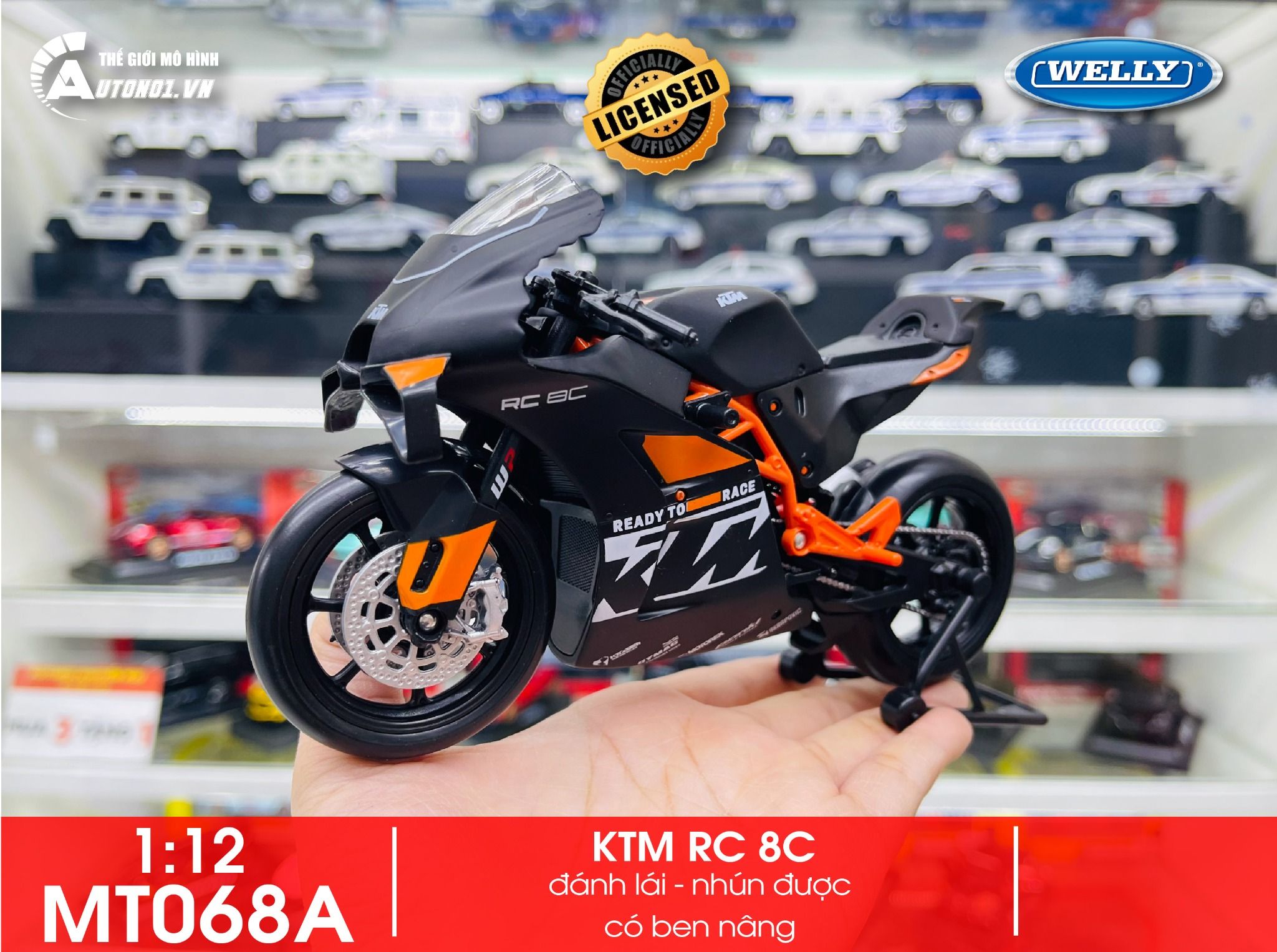  Mô hình xe KTM RC 8C tỉ lệ 1:12 Welly MT068 