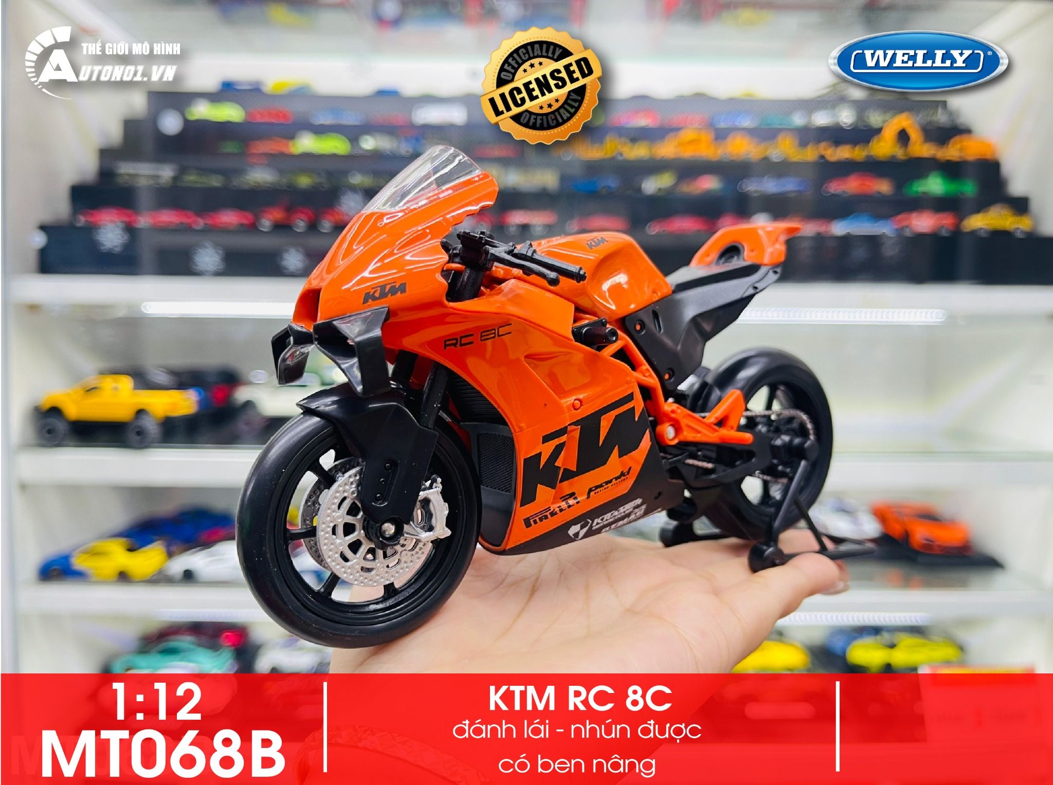  Mô hình xe KTM RC 8C tỉ lệ 1:12 Welly MT068 