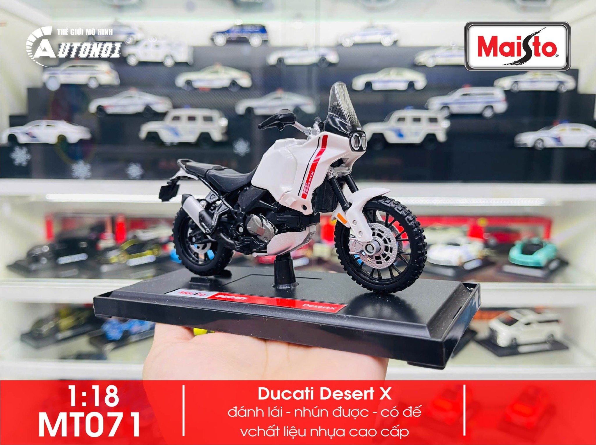  Mô hình xe mô tô Ducati Desert X tỉ lệ 1:18 Maisto 34007 MT071 