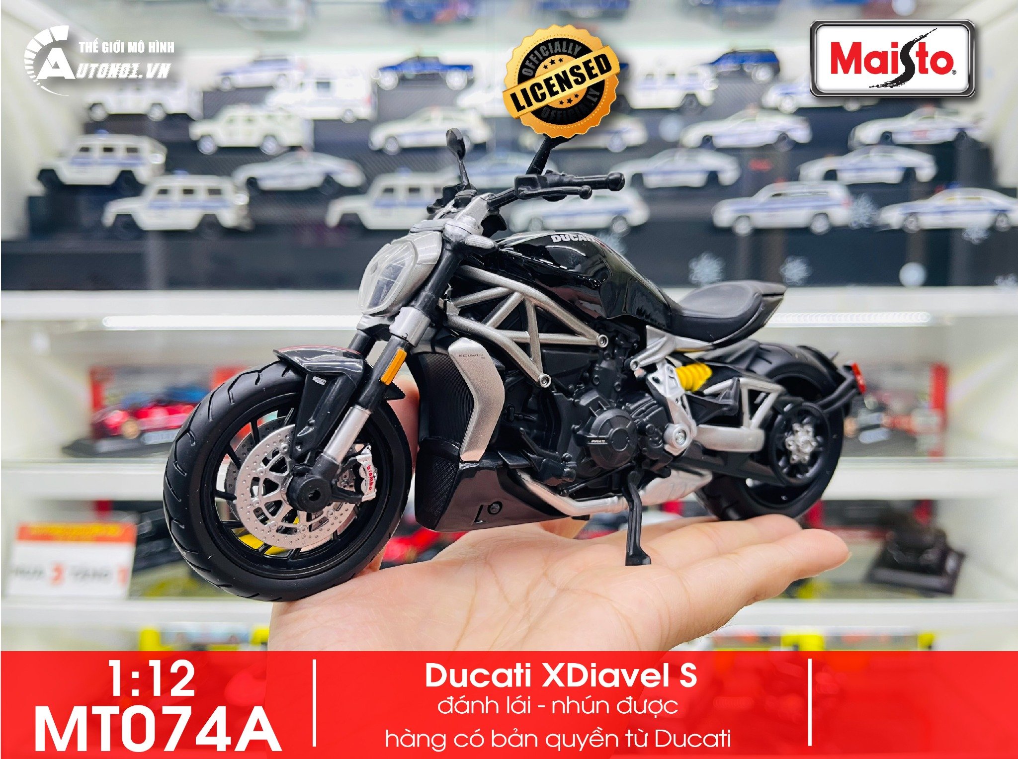  Mô hình xe Ducati XDiavel S black 1:12 Maisto MT074A 