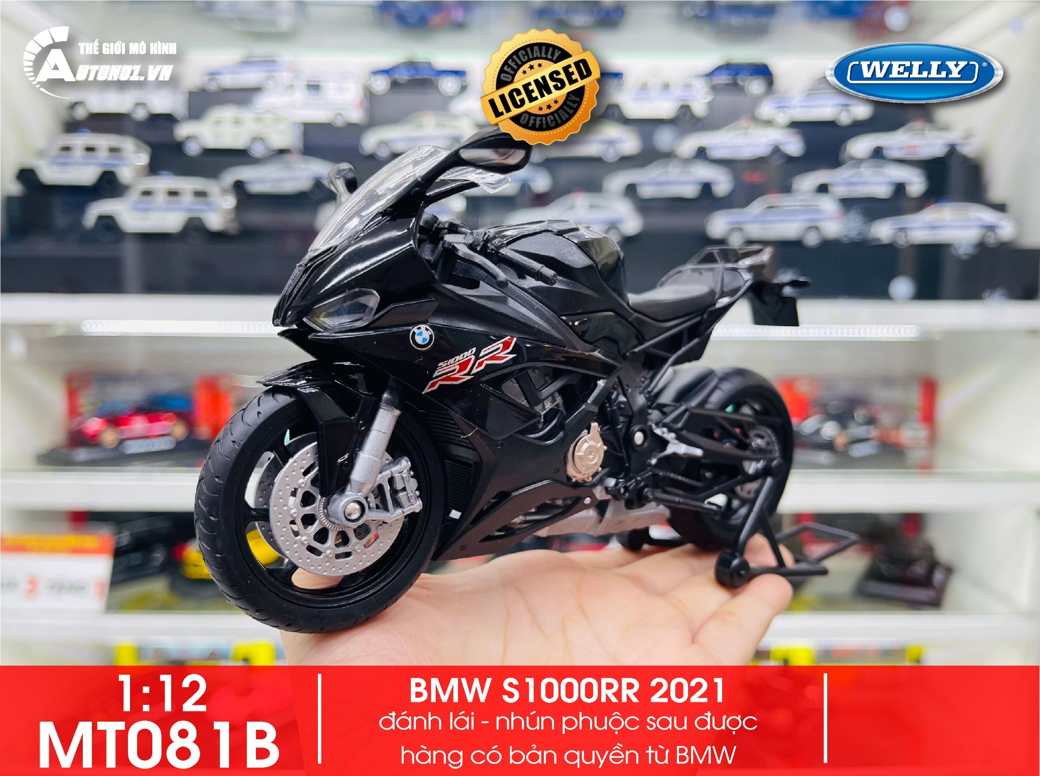  Mô hình xe Bmw s1000rr 2021 1:12 Welly MT081 