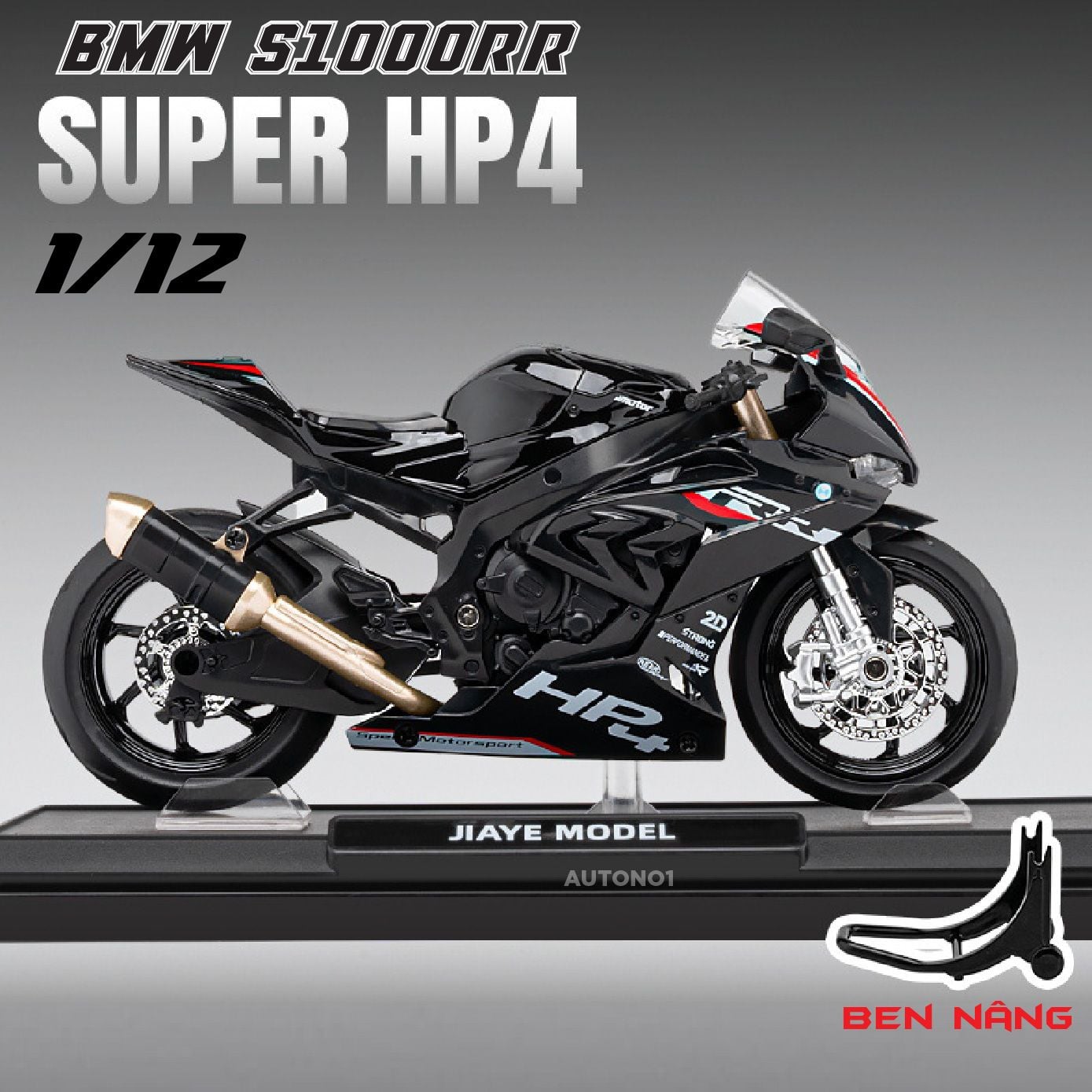  Mô hình xe BMW S1000RR HP4 tỉ lệ 1:12 Jiaye Model MT098 