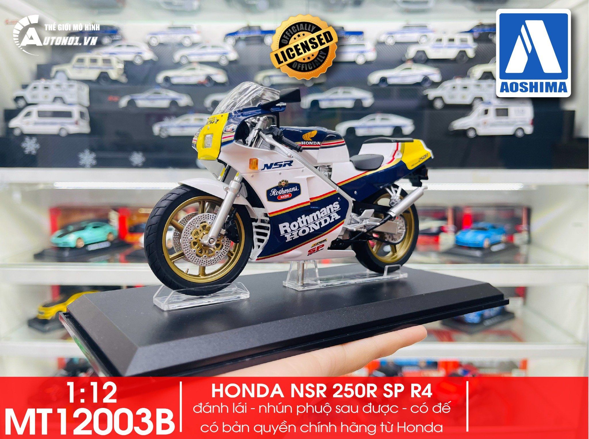  Mô hình xe mô tô Honda NSR 250R SP R4 tỉ lệ 1:12 Aoshima MT12003 