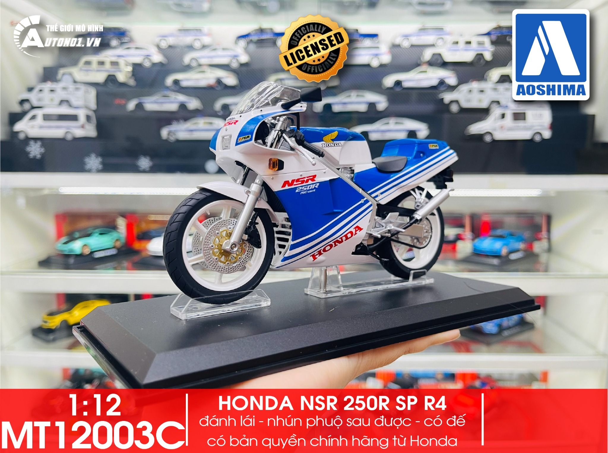  Mô hình xe mô tô Honda NSR 250R SP R4 tỉ lệ 1:12 Aoshima MT12003 