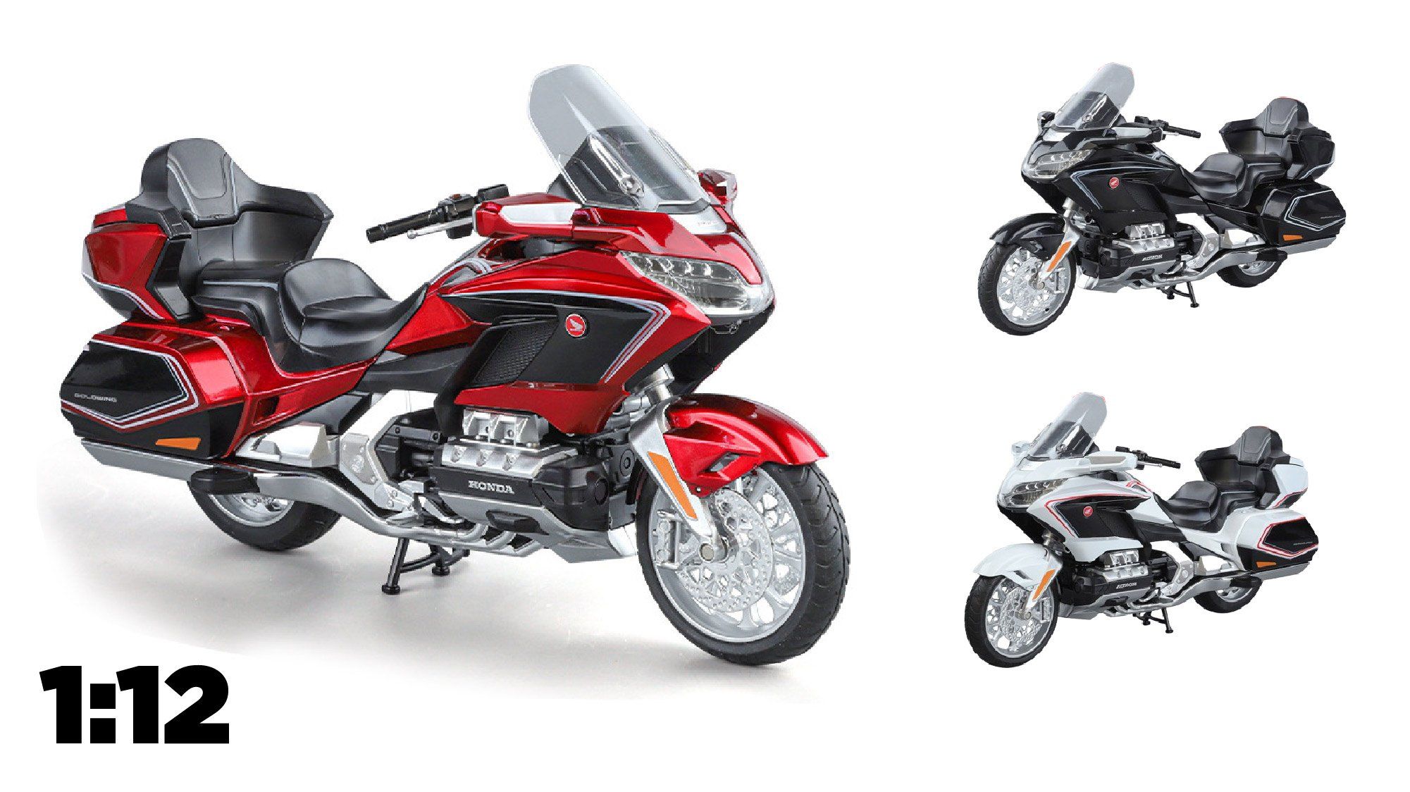  Mô hình xe Honda Goldwing GL800 2021 có đèn - âm thanh tỉ lệ 1:12 Alloy Model MT12012 