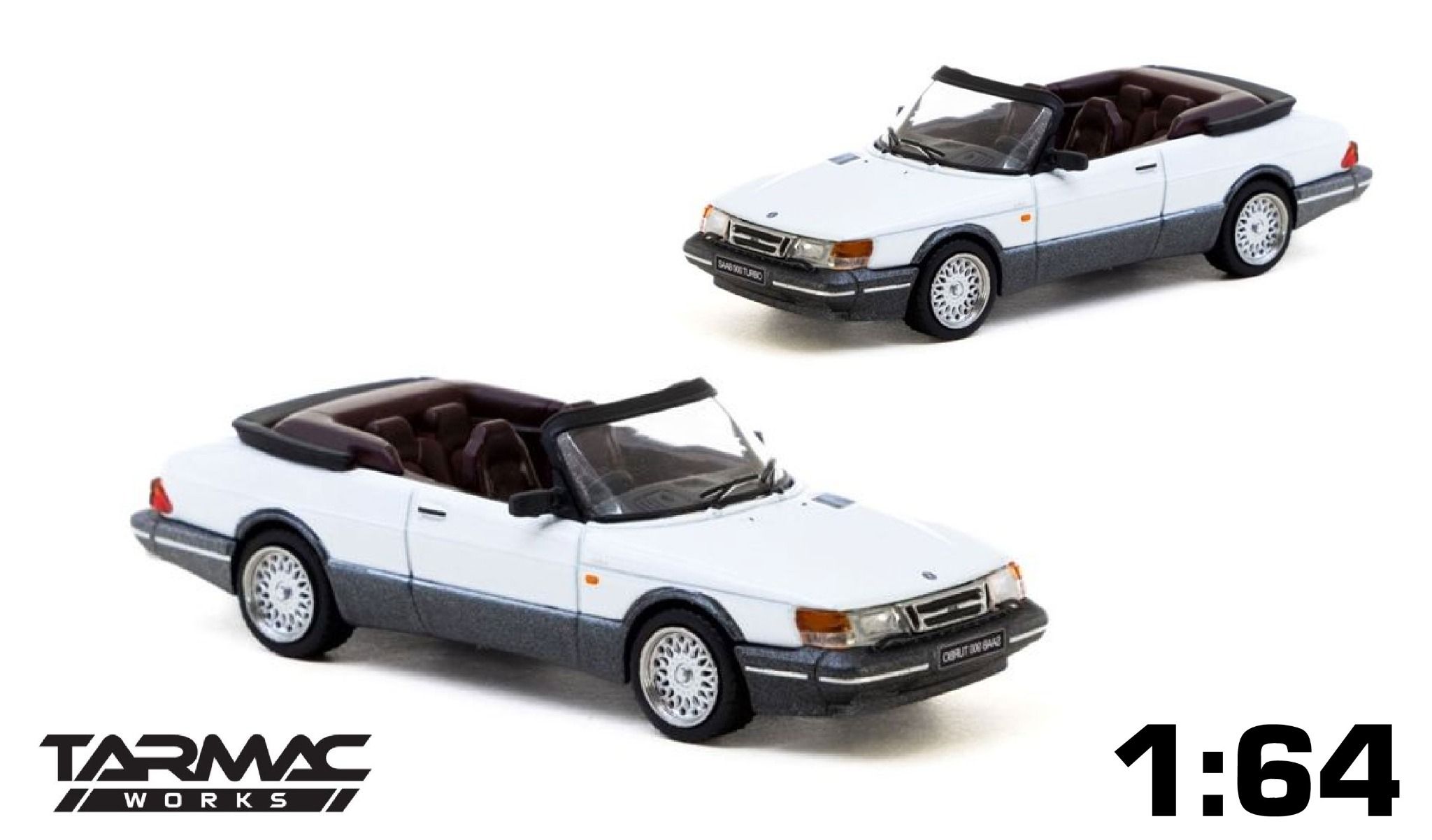  Mô hình xe Saab 900 Turbo Convertible White tỉ lệ 1:64 Tarmac Works T64G-067-WH 