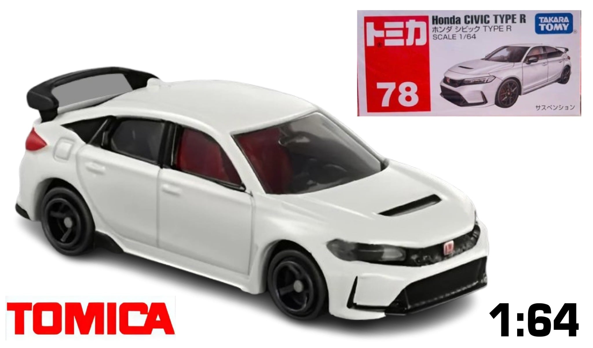  Mô hình xe Honda Civic Type R No.78-13 tỉ lệ 1:64 Tomica 188728 