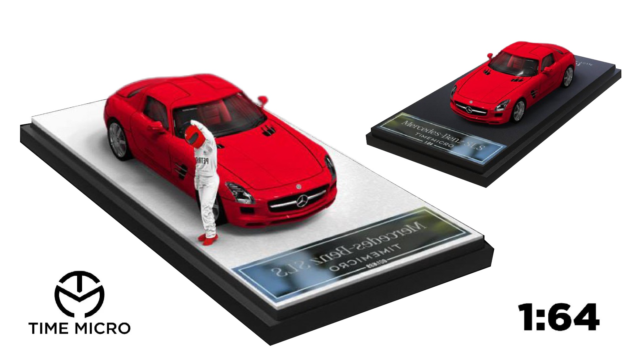  Mô hình xe Mercedes Benz SLS red tỉ lệ 1:64 Time Micro TM643306 