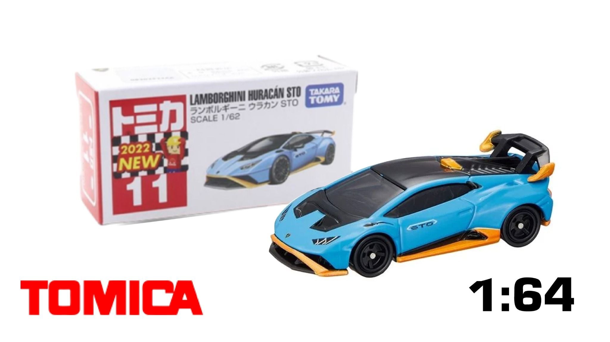  Mô hình xe Lamborghini Huracan STO No.11 tỉ lệ 1:64 Tomica 174783 