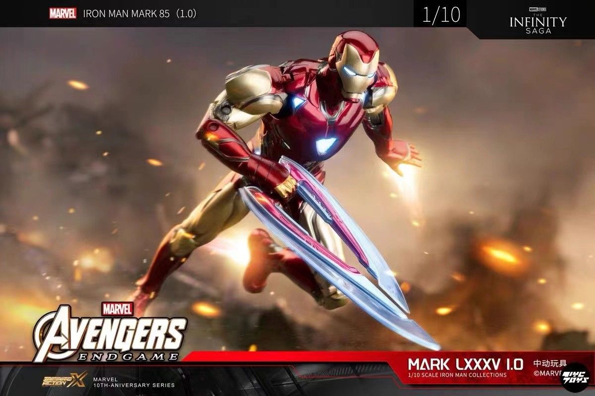  Mô hình nhân vật Marvel Iron man người sắt MK85 Mark 85 LXXXV Avenger Endgame SHF tỉ lệ 1:10 18CM ZD Toys FG262 