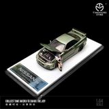  Mô hình xe Nissan GTR34 green metal mở được capo trước tỉ lệ 1:64 Time micro TM643407 