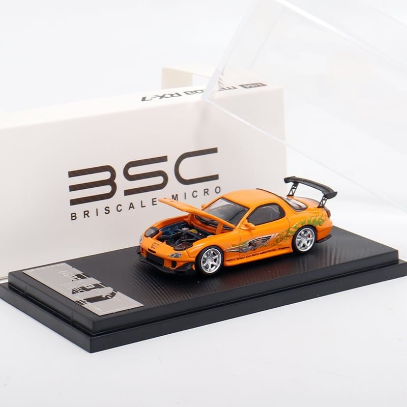 Mô hình xe Mazda RX-7 F3DS Fast & Furious mở được capo tỉ lệ 1:64 Briscalemicro BSC-RX7RE-FFORG 