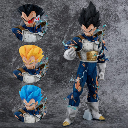  Mô hình nhân vật Dragonball Vegeta super saiyan và 2 đầu thay thế 47cm FG217 