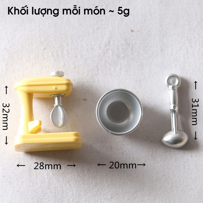 Phụ kiện Decor Mô hình Máy trộn bột, kèm âu trộn bột DE070