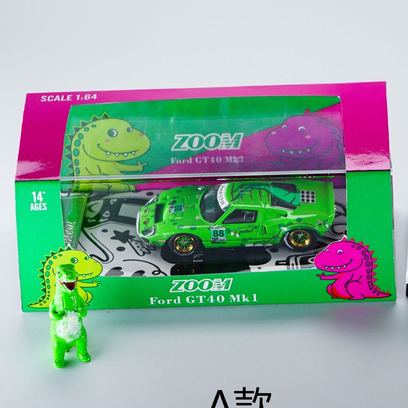  Mô hình xe Ford GT40 MK1 Tyrannosaurus Rex Pink - Green #88 tỉ lệ 1:64 ZOOM model OT64060 