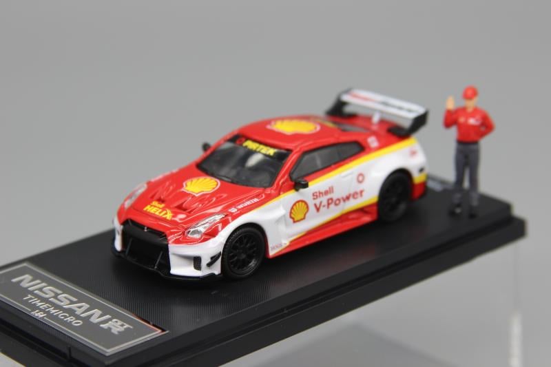  Mô hình xe Nissan GTR 3.0 LBWK version Shel Oil tỉ lệ 1:64 Time Micro 