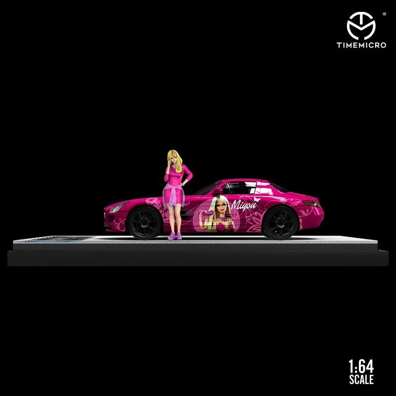  Mô hình xe Mercedes Benz SLS pink tỉ lệ 1:64 Time micro 