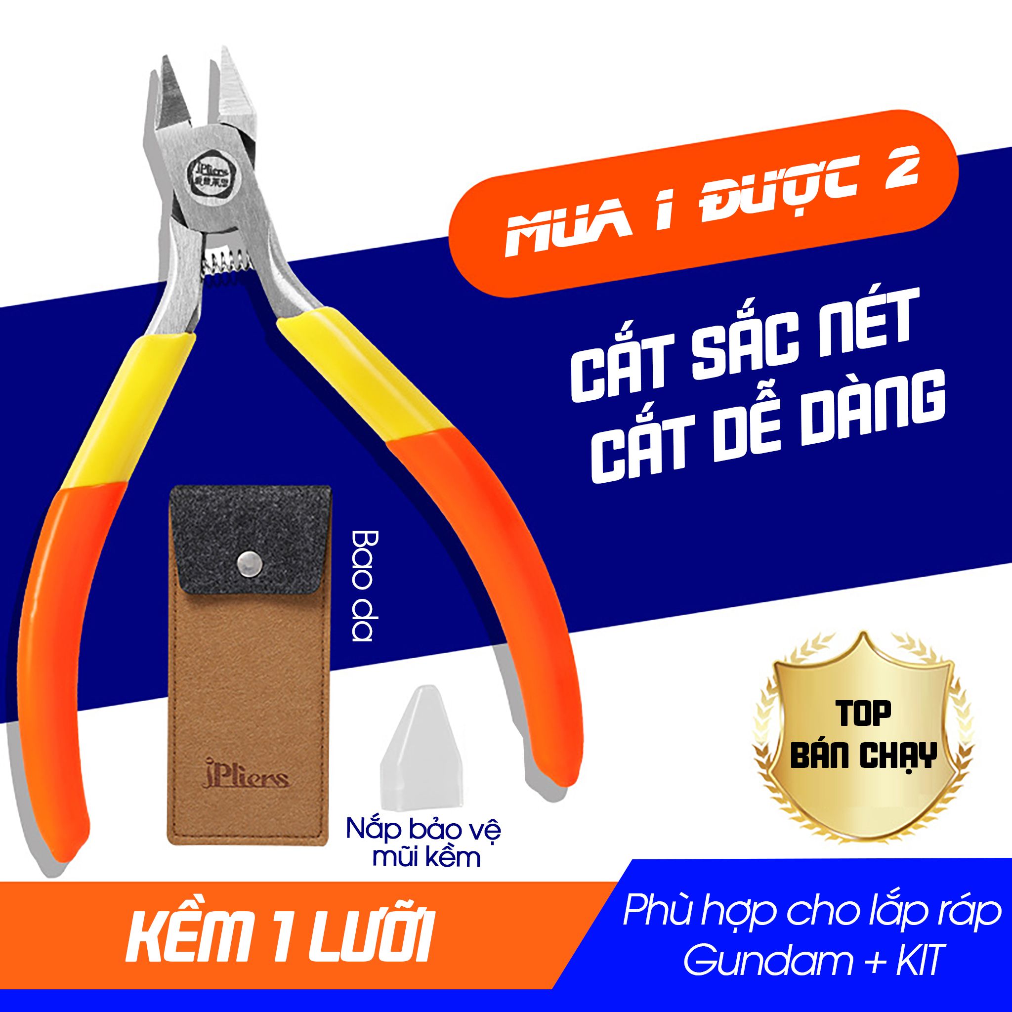  Kềm 1 lưỡi thép carbon siêu mỏng, dùng để cắt mô hình gundam, mô hình quân sự PK495 