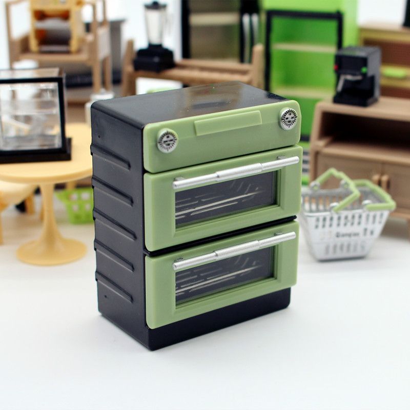 Phụ kiện Decor Mô hình lò nướng 2 ngăn đa năng trang trí mô hình showroom, diorama DE067