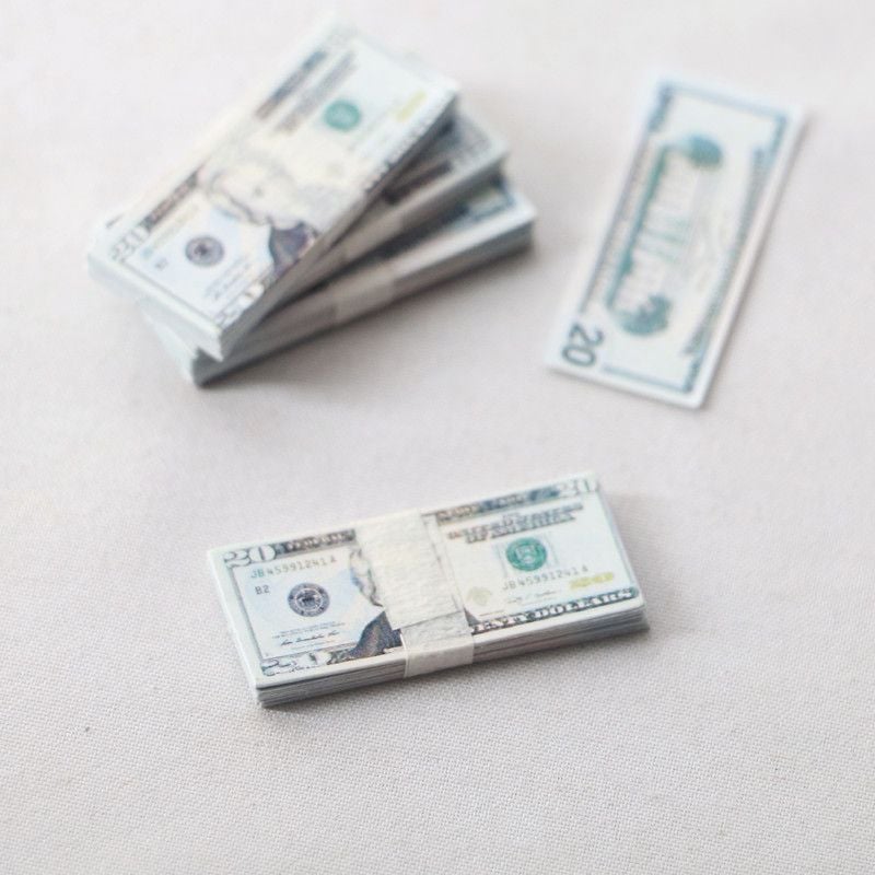  Mô hình tiền giấy đô la USD cho mô hình kích thước 3x1,5cm DE009 