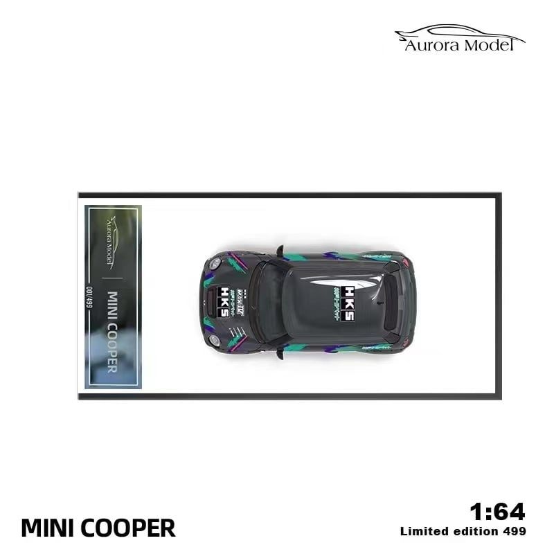  Mô hình xe Mini Cooper HKS racing tỉ lệ 1:64 Aurora Model 