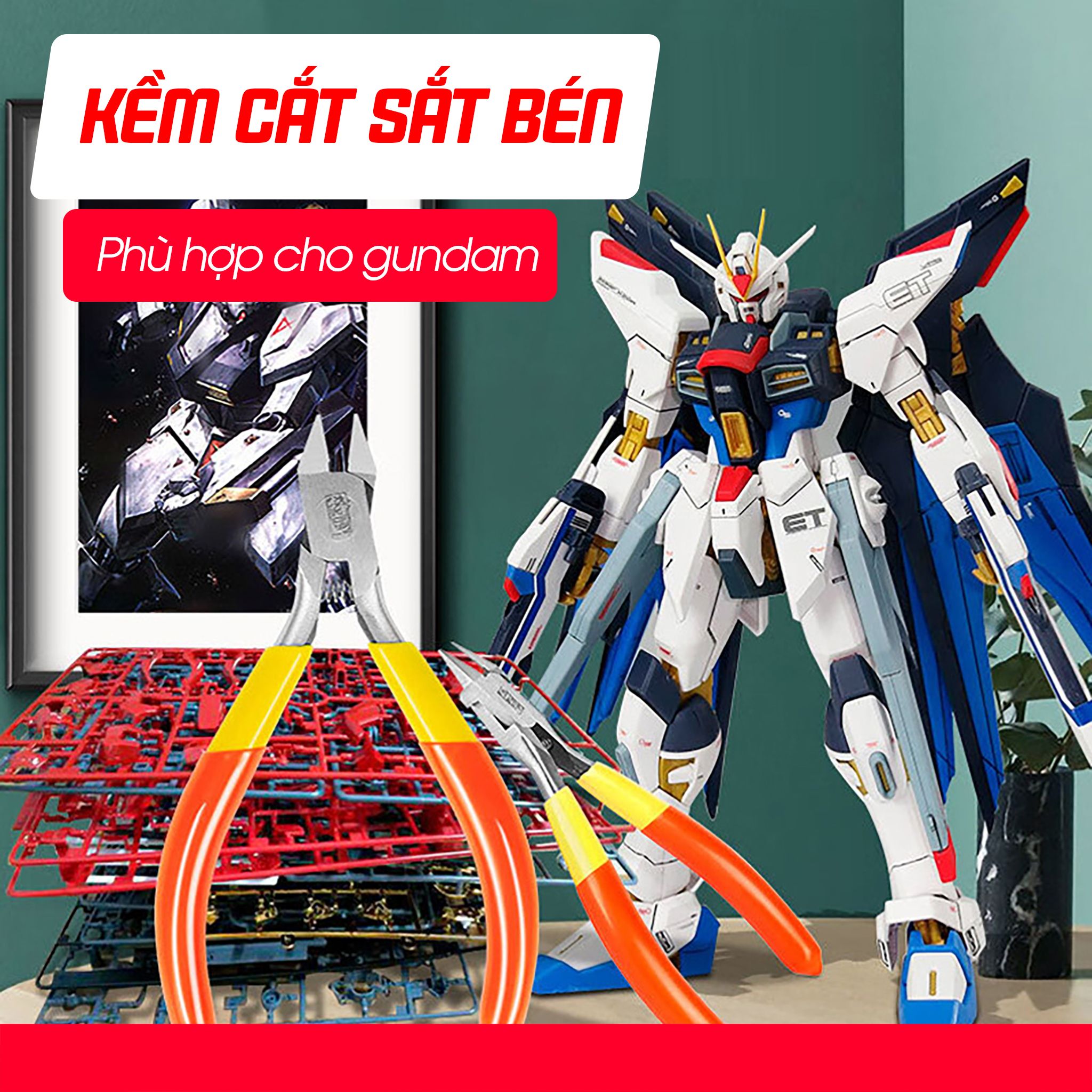  Kềm 1 lưỡi thép carbon siêu mỏng, dùng để cắt mô hình gundam, mô hình quân sự PK495 