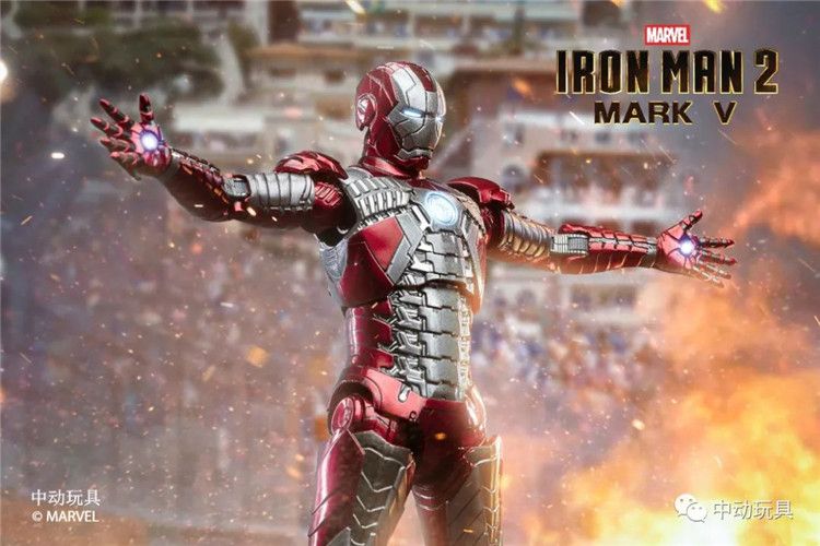  Mô hình nhân vật Marvel Iron man người sắt có đèn MK5 Mark V Avengers SHF tỉ lệ 1:10 18CM ZD Toys FG263 