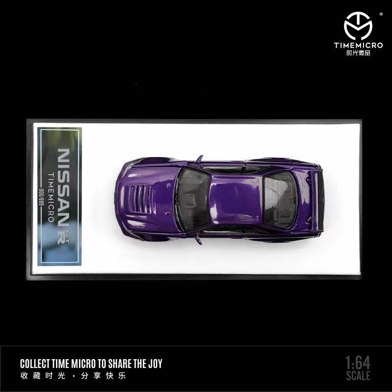  Mô hình xe Nissan GTR34 purple mettalic mở được capo trước tỉ lệ 1:64 Time micro TM643406 