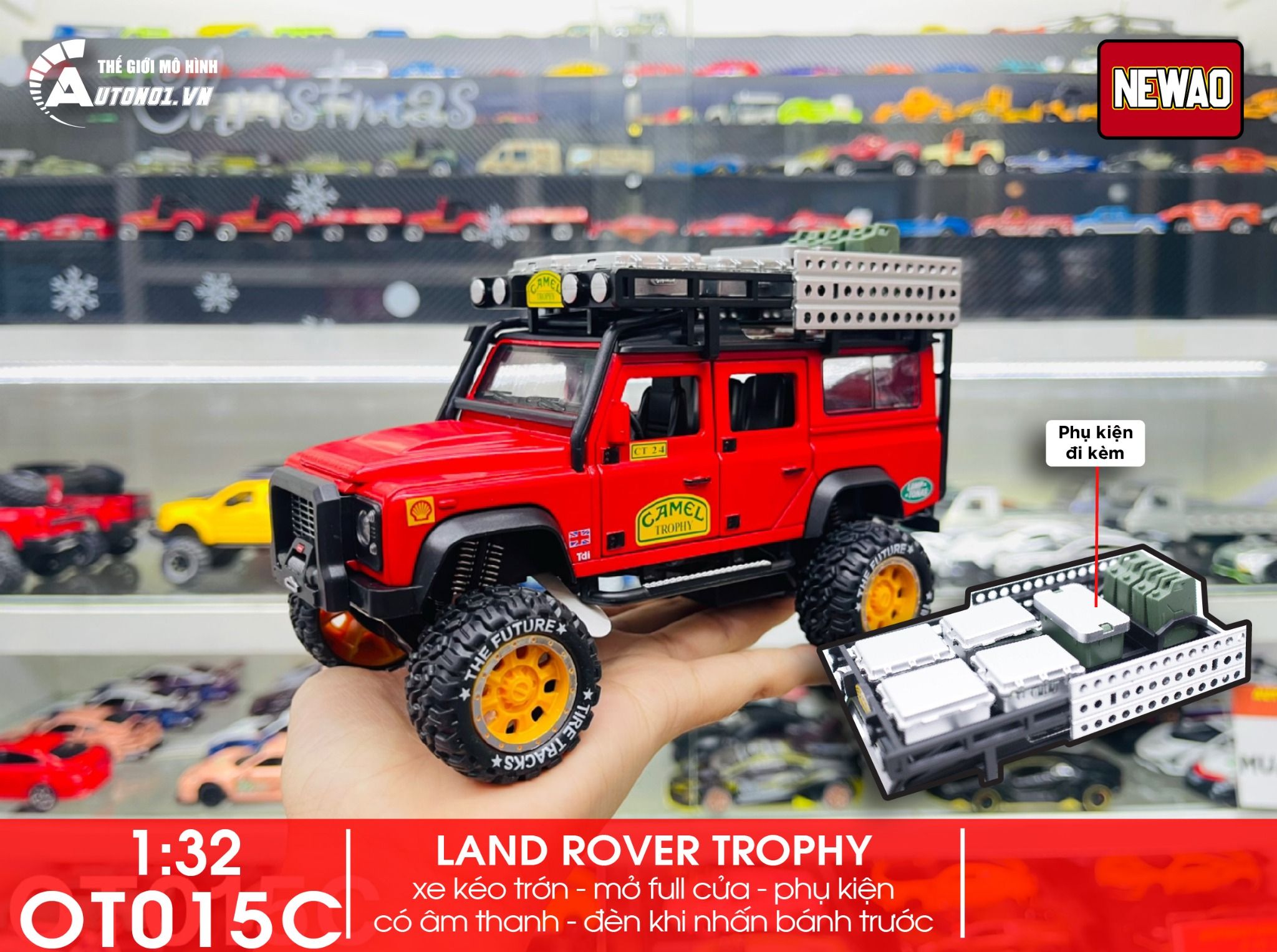  Mô hình xe Land Rover Trophy 91 Camel Army 1:28 Newao OT015 