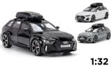  Mô hình xe Audi RS6 có box camping full open, full kính, đánh lái được, có đèn âm thanh, có đế và hộp mica tỉ lệ 1:32 Alloy Model OT096 