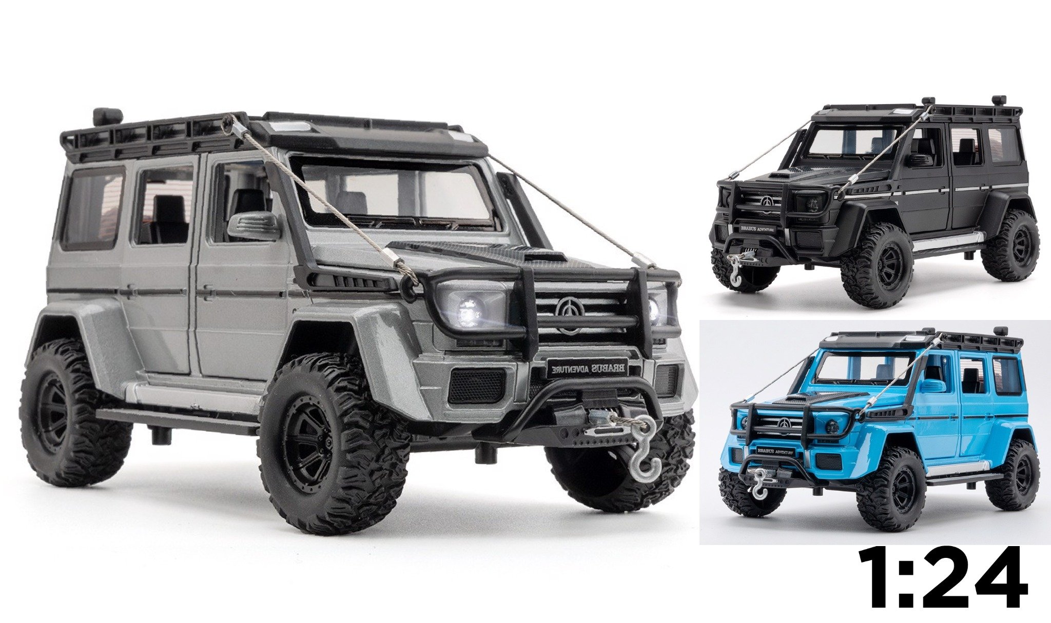  Mô hình xe Mercedes-Benz G550 Brabus Adventure full open, có đèn và âm thanh tỉ lệ 1:24 Chezhi OT099 