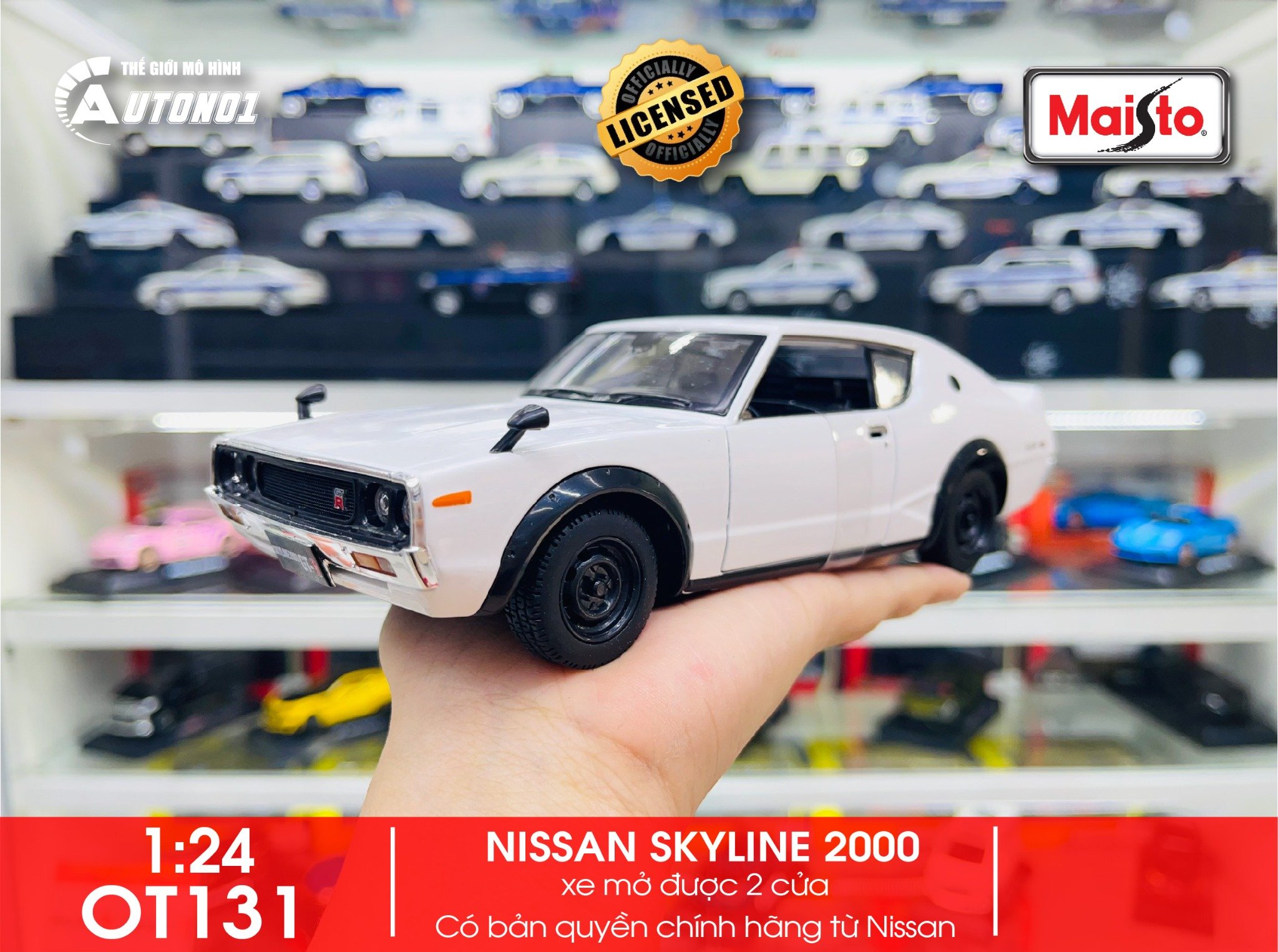  Mô hình xe Skyline 2000 GT-R 1973 tỉ lệ 1:24 Maisto OT131 
