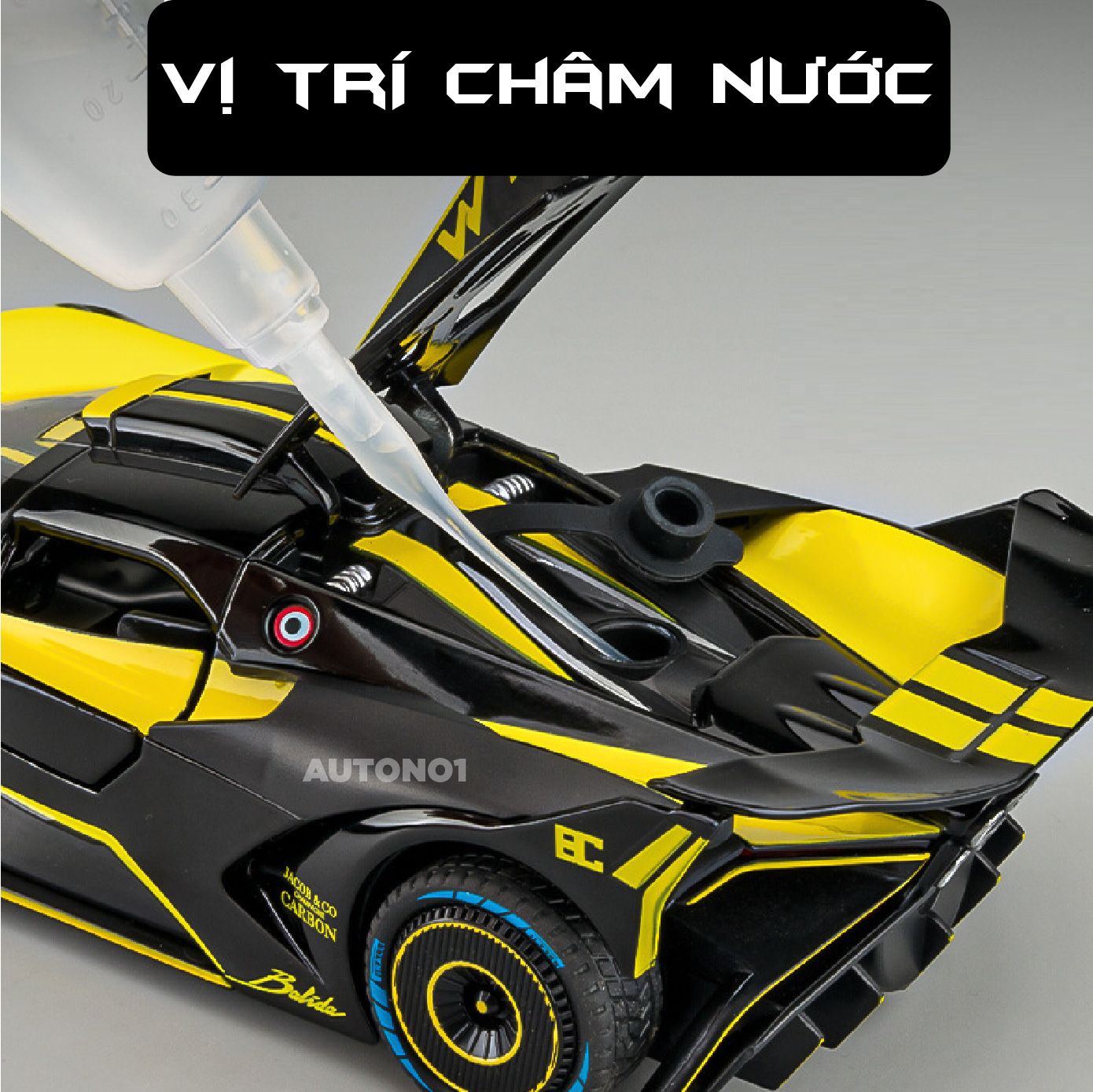  Mô hình xe Bugatti Bolide phun khói - full open 1:24 Chezhi CZ24462 