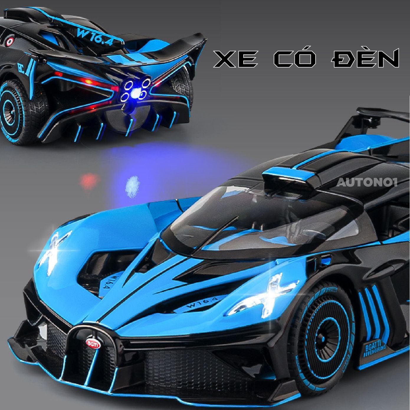  Mô hình xe Bugatti Bolide phun khói - full open 1:24 Chezhi CZ24462 
