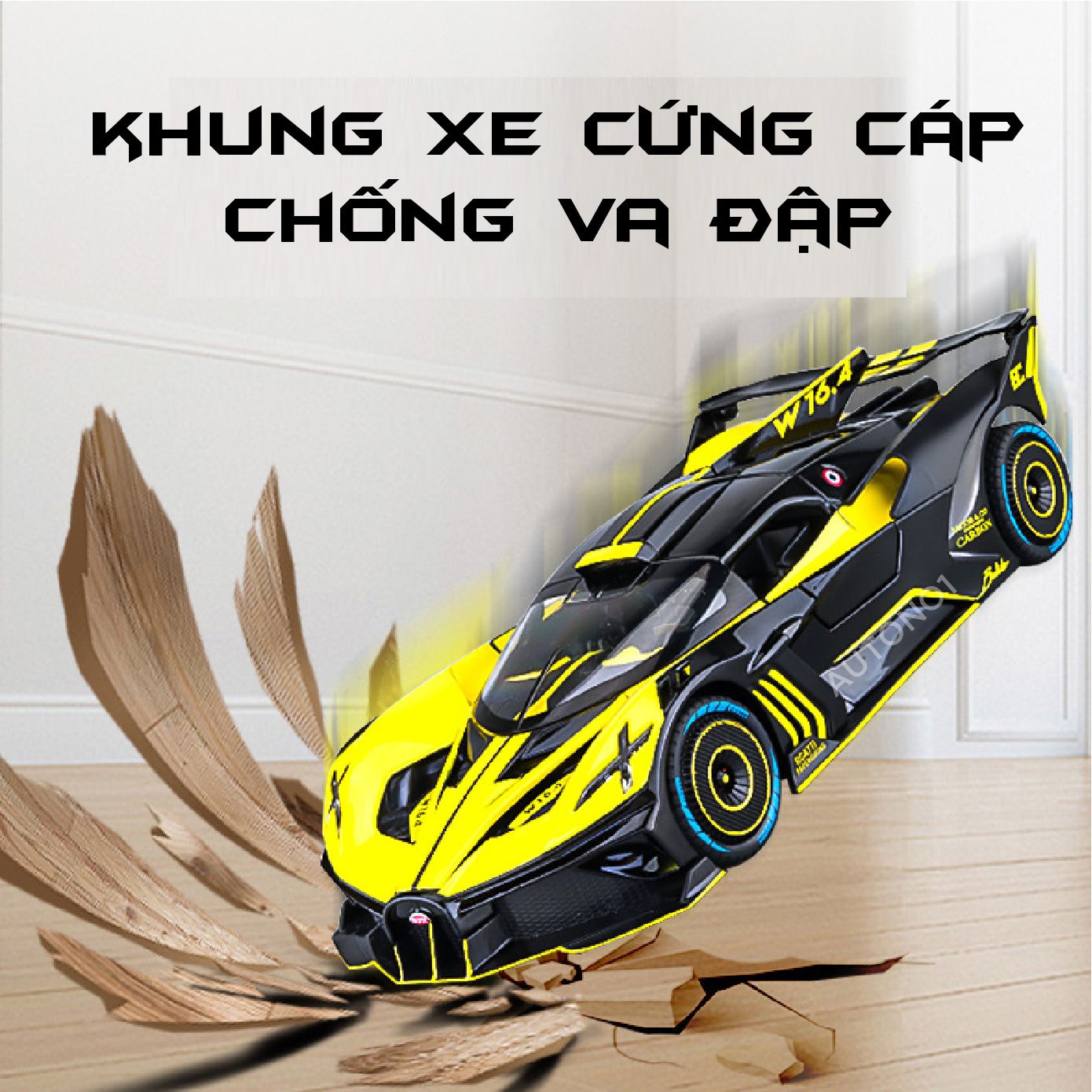  Mô hình xe Bugatti Bolide phun khói - full open 1:24 Chezhi CZ24462 