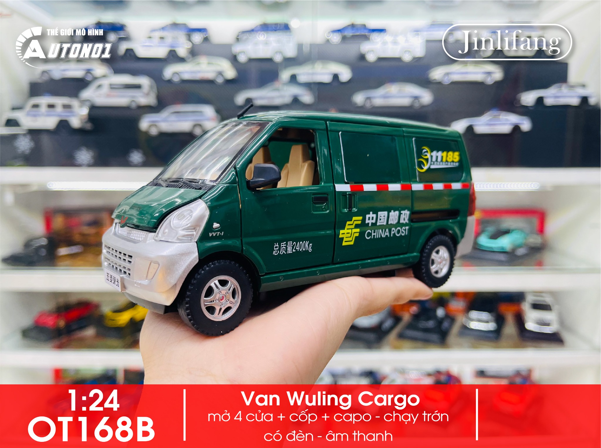  Mô hình xe ô tô van Wuling Cargo tỉ lệ 1:24 Jinlifiang OT168 