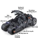 Mô hình xe Batman Batmobile The Dark Knight Tumbler phun khói - có đèn - âm thanh tỉ lệ 1:18 Alloy Model OT18005 